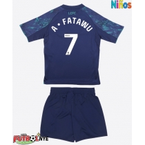 Camiseta Leicester City Issahaku Fatawu #7 Visitante Equipación para niños 2025-26 manga corta (+ pantalones cortos)